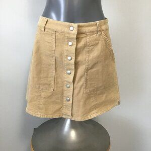 Rhythm Tan Corduroy A-line Mini Skirt Size 6